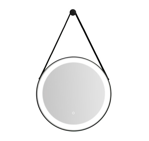 Florence Black Frame LED Illuminated Bathroom Mirror 600mm Diameter